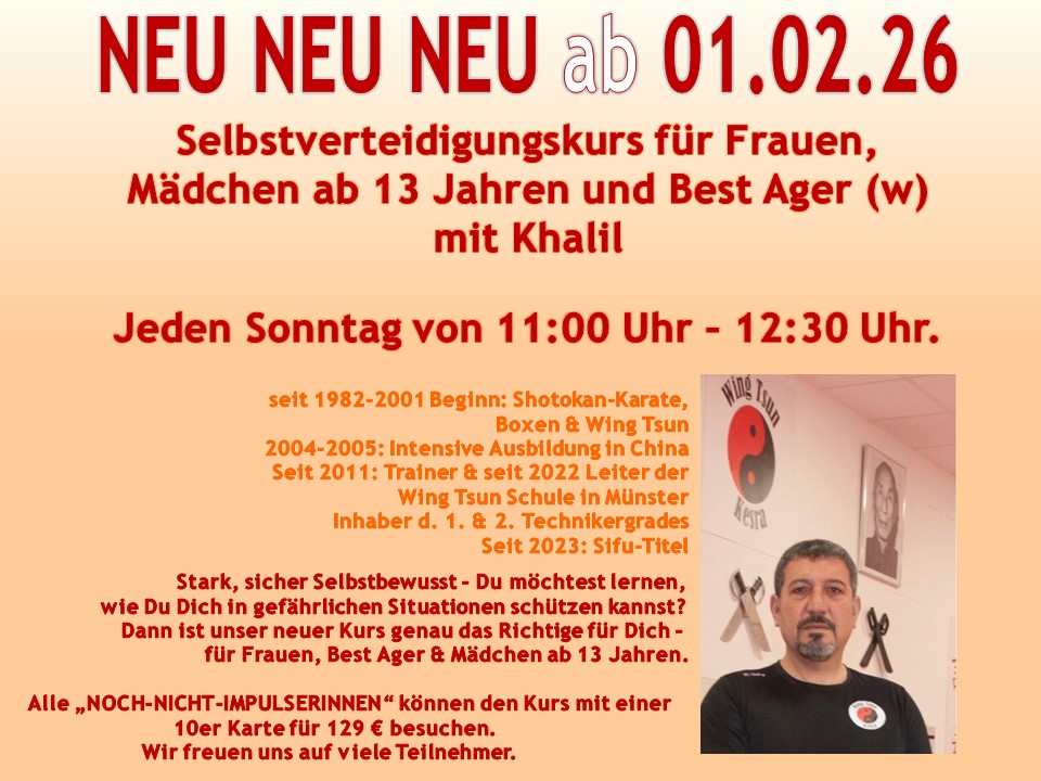 Selbstverteidigungskurs für Frauen ab 01.02.26
