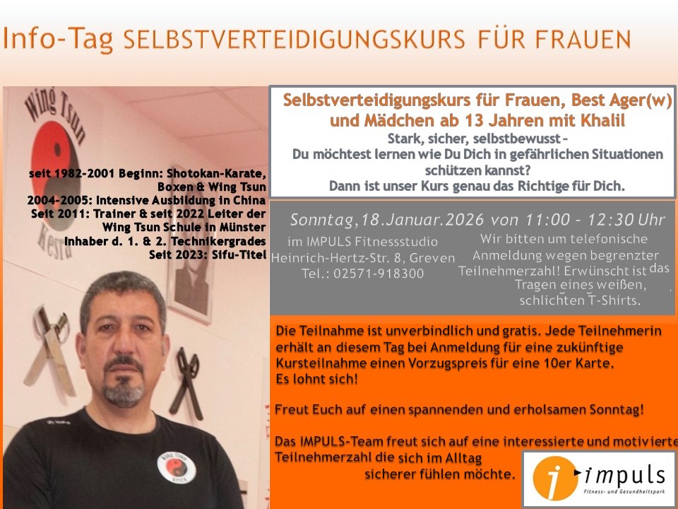 Info-Tag SELBSTVERTEIDIGUNGSKURS FÜR FRAUEN